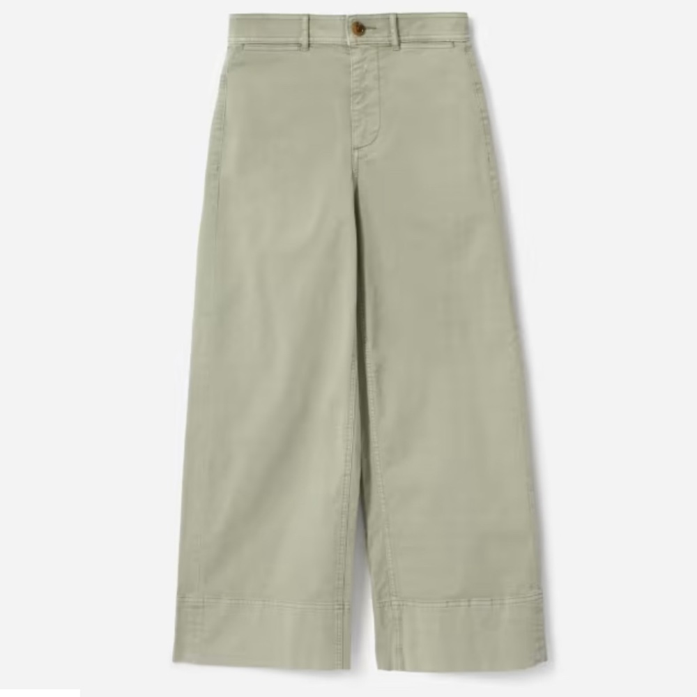 EVERLANE – The Lightweight Wide Leg Crop Chino Pants - LIGHT SAGE / 16